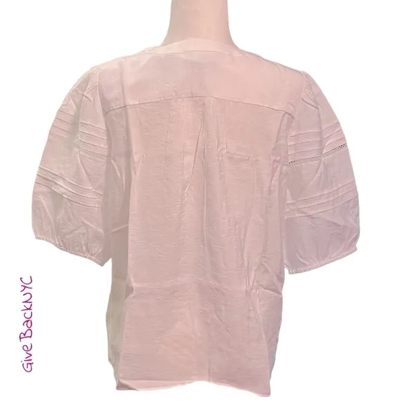 Ann Taylor Puff Sleeve Button Down Blouse Size M - Image 2