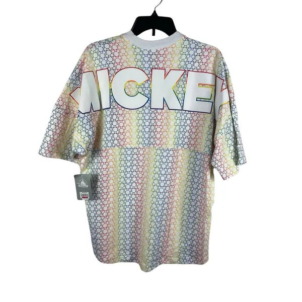 Disney Parks Mickey Mouse Rainbow Spirit Jersey Women’s S Top Short Sleeve NWT - Image 5