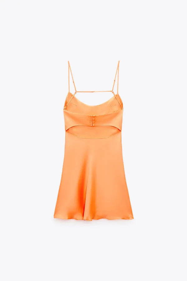 Zara Butter Yellow Halter Maxi Dress with Plunging Neckline Scarf Wedding Party - Image 7