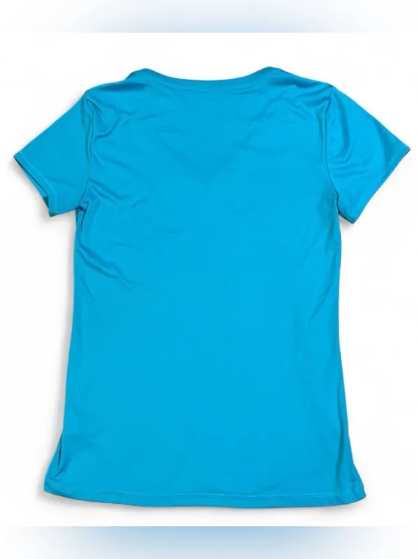 bcg Women's Bright Blue V-Neck Short Sleeve Athletic Tee - Image 2