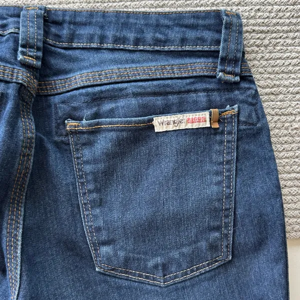 Wrangler Riggs Workwear Dark Blue Denim Bootcut Jeans Size 4 x 30 - Image 3