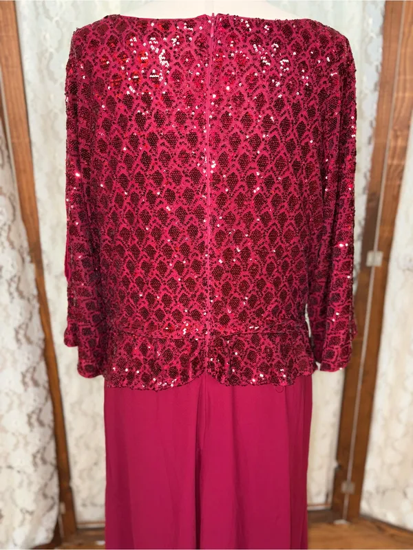 Beautiful Grace Karin Burgundy Mother of the Bride Gown - Image 7