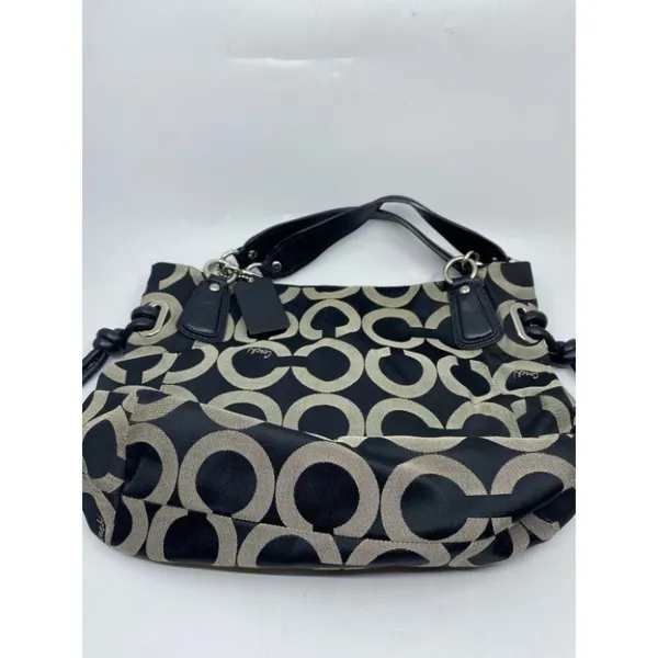 Coach Women's Large Black Tan Fabric Tote Bag - Image 2