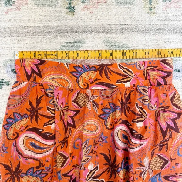 Boden Womens Paisley Tiered Maxi Skirt Size 10 Red Boho Prairie Peasant Cotton‎ - Image 4