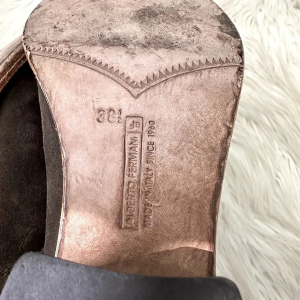 Alberto Fermani Capricia Suede Ankle Bootie Sz 8 Brown - Image 9
