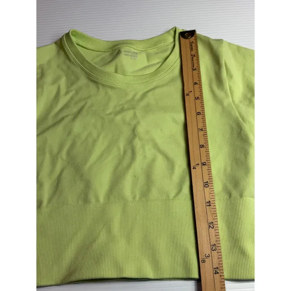 Offline by‎ Aerie Seamless Ribbed Crop Top Neon Lime Green XS TP Athletic - Image 3