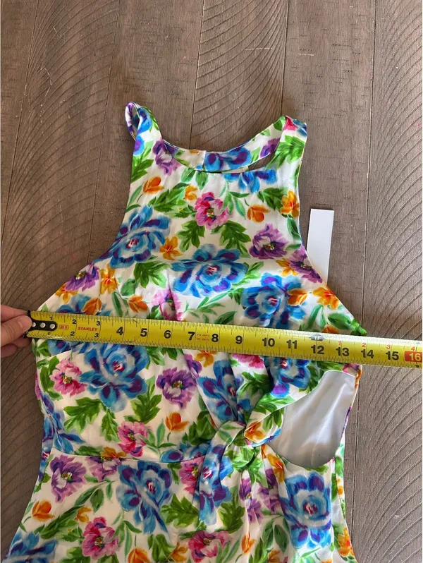 NWT For Love and Lemons Lucy Open Back Cutout Mini Dress Multi Floral Women’s XS - Image 13