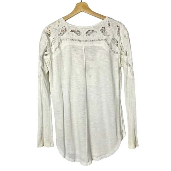 Free People Jennie White Lace Up Long Sleeve Tunic Top‎ XS - Image 3