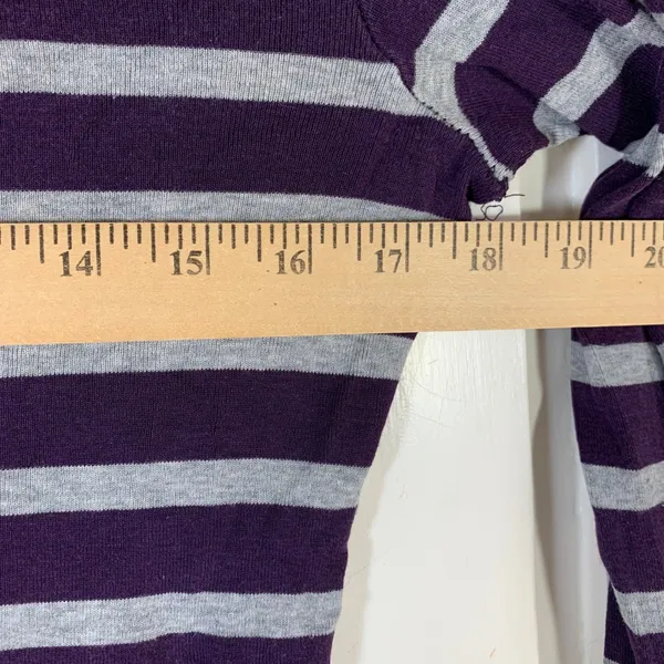 Gap Supersoft Long‎ Sleeve Striped Tee Scoop Neck Slim Fit Womens M READ - Image 4