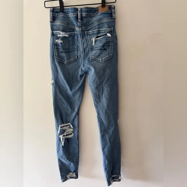 American Eagle Next Level‎ Stress Distressed Super Hi Rise Jeggings - Image 3