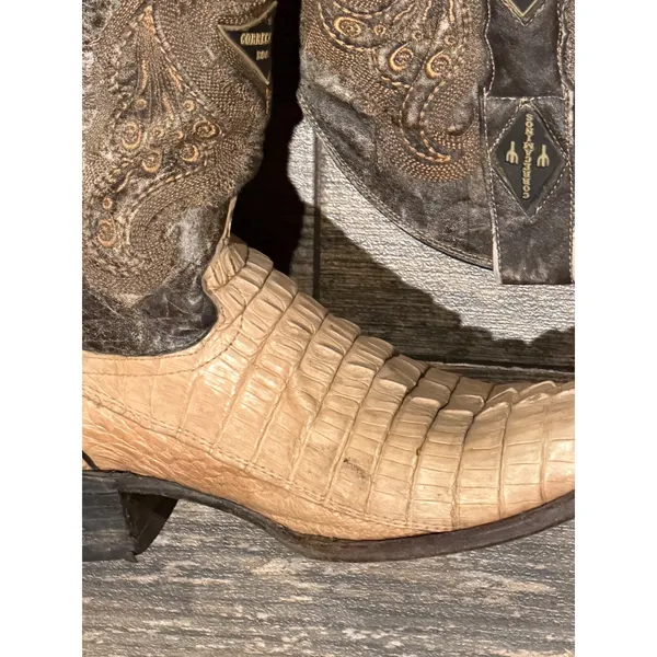 Correcaminos Caiman Belly Exotic Leather Western Cowboy Boots Tan Brown MEX 27.5 - Image 9