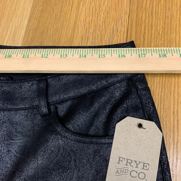 Frye and Co‎ Womens Black Coated Textured Flare Leg Pants Size 16 NWT 110007607 - Image 2