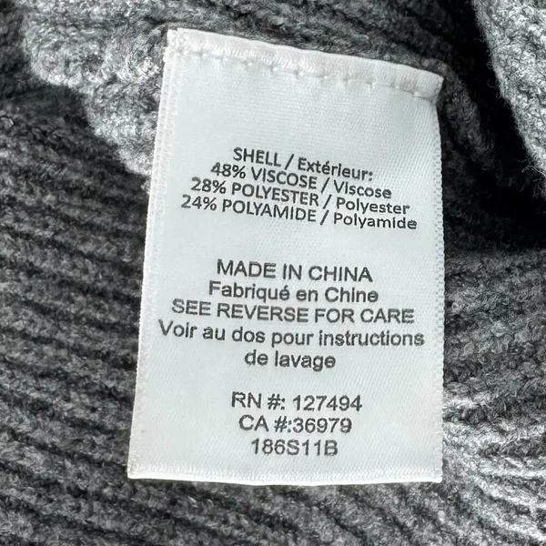Heartloom‎ Open Cardigan Duster Sweater Grey with Stripes Size Small - Image 8