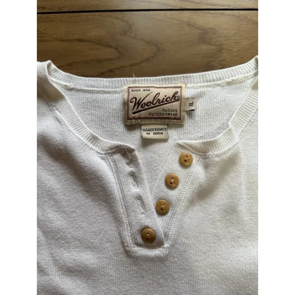 Woolrich Handframed Women Short Sleeve Cotton Shirt Buttons‎ Size XL Vintage - Image 7
