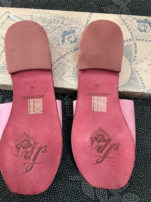 Free People Verona Pink Slide Sandals with Wide Strap Watermelon Color - Image 4