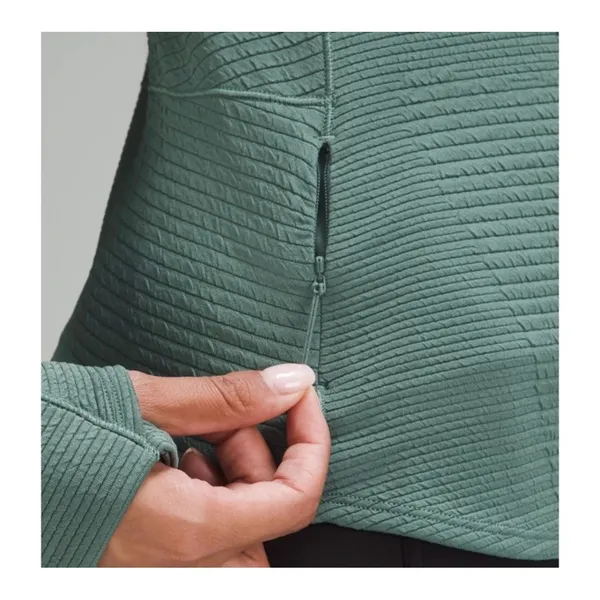 Lululemon‎ Venscape Hooded Balaclava Long Sleeve Quarter Zip Medium Forest 4 - Image 5