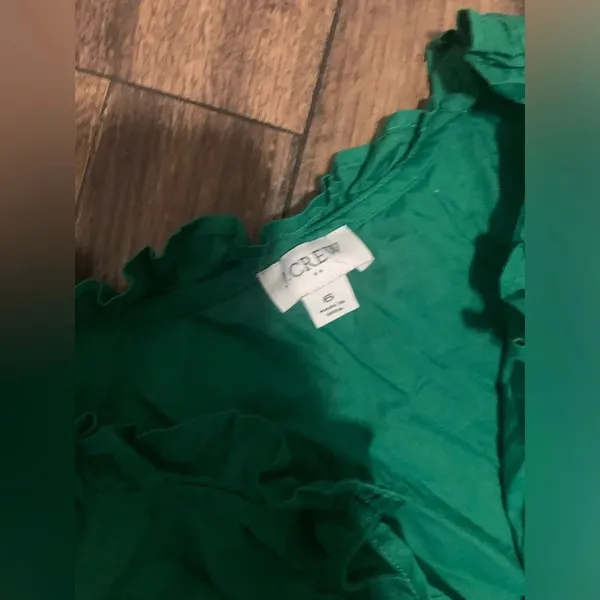 J.crew green tiered dress ruffle & tie summer prep resort classic formal party - Image 4