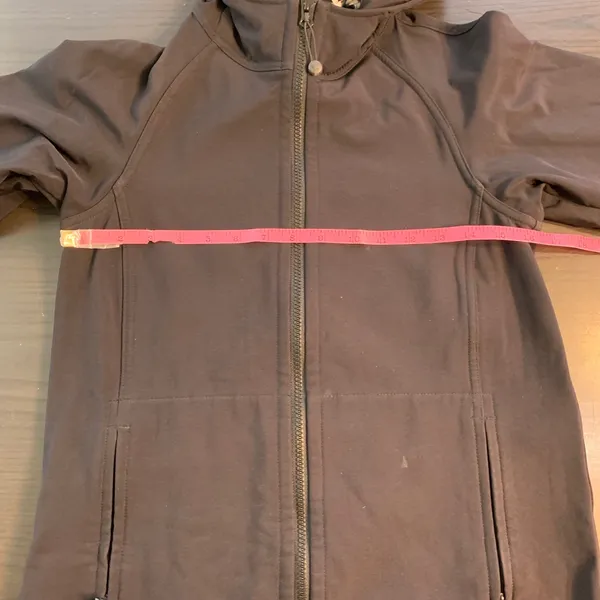 Lululemon Soft Shell Black Hooded Full Zip Long Jacket Coat Womens‎ 4 Minimalist - Image 6