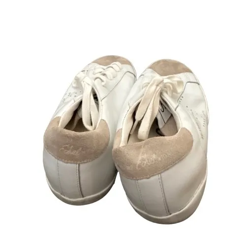 Sam Edelman Aubrie Sneakers Low Top Leather Suede‎ Cap Toe White Tan Size 7 - Image 4