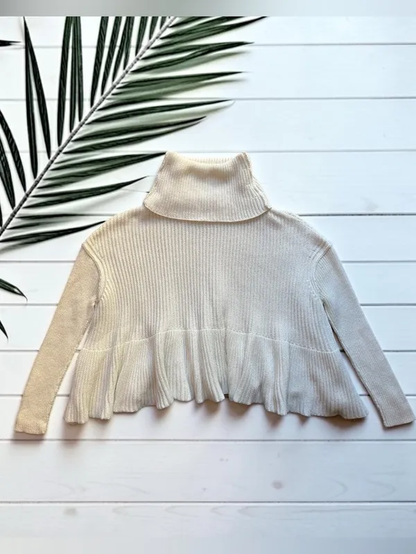 Free People Layer Cake Turtleneck Sweater Cream Size XS - Image 8