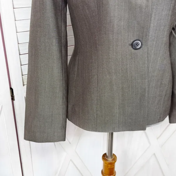 Ann Taylor Wool Blend‎ Blazer Jacket Taupe Brown Size 6 - Image 6