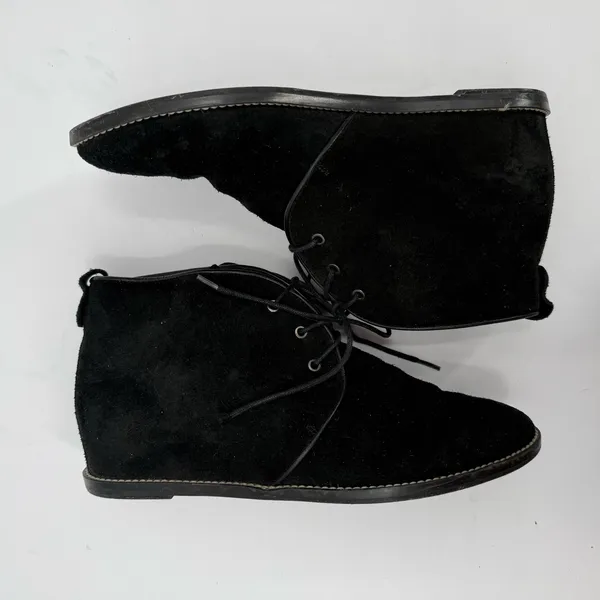 Stuart Weitzman Rove Boots Size 7.5 Black Suede Ankle Lace Up Leather Luxury - Image 7