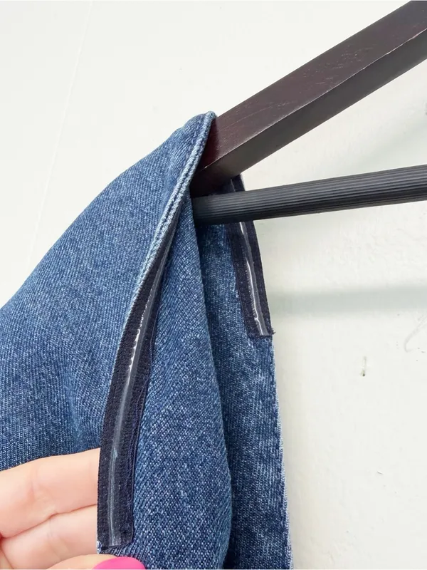 ASOS Luxe Curve Denim Baby Doll Long Sleeve Mini Dress with Bow Back Blue 16 - Image 11