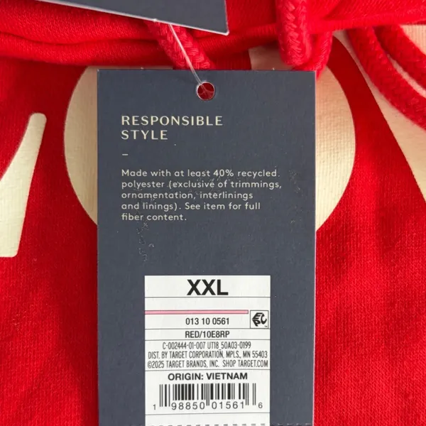 Universal Threads Red Love Graphic‎ Oversized Hoodie Sweatshirt XXL Flower Detail - Image 7