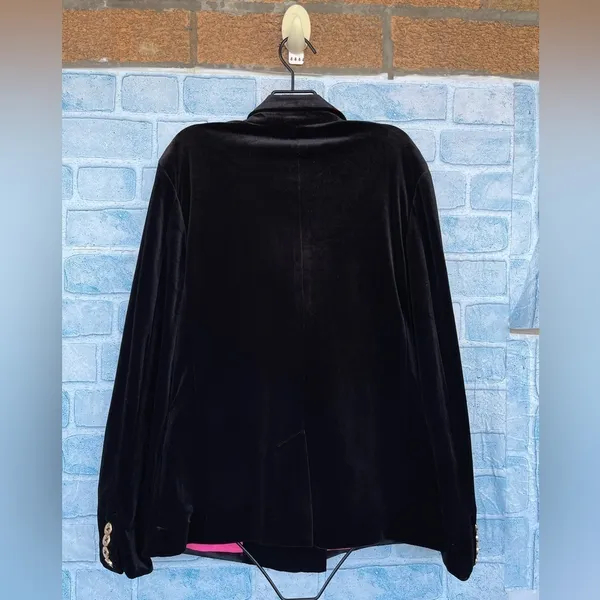 GRETCHEN SCOTT double breasted velvet blazer size small Black - Image 6