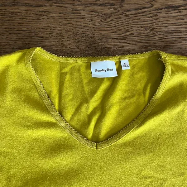 Chartreuse Sunday Best full-length, V-neck long sleeve - Image 3