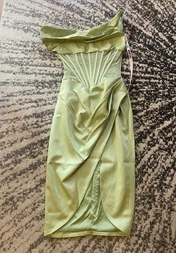 House Of CB Lulu Corset On-Shoulder Satin Midi Dress size S - Image 2