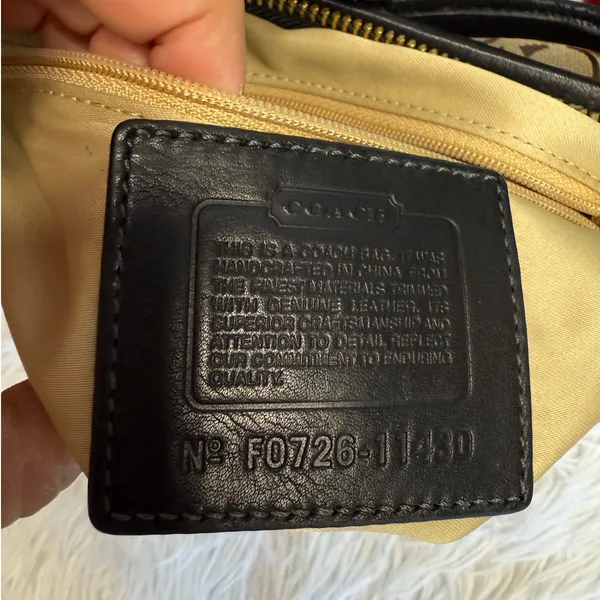 y2k COACH 2007 Black Brown Jacquard Hobo Signature Shoulder Bag - Image 9
