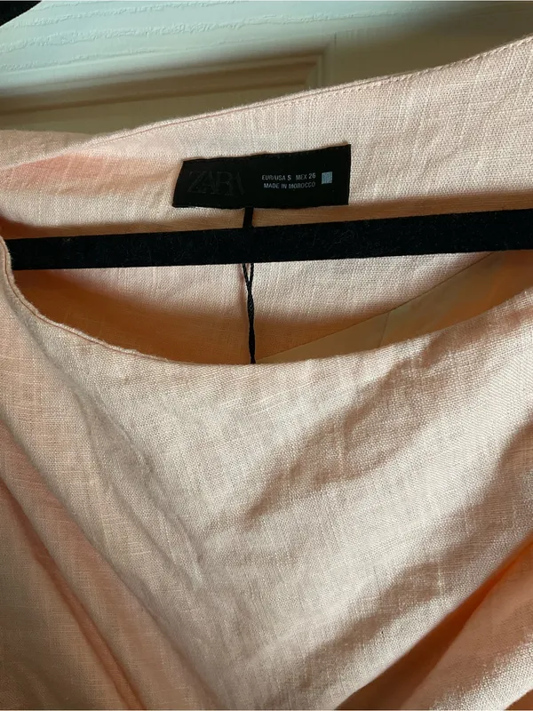 Zara Asymmetrical Linen Blend Draped Dress Woman’s Size S - Image 5