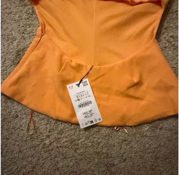 ZARA Orange Strapless “Bustier Top Tangerine” - Image 2