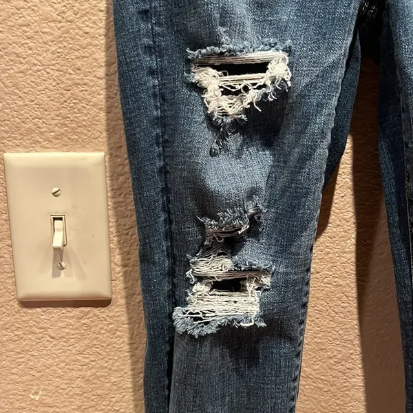 American Eagle Super Stretch Super High Rise Jeggings Size 0 Regular Distressed - Image 5