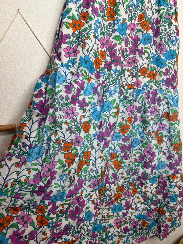Anthropologie Roller Rabbit Dress Blomst Doe Silk Cotton Floral Shirred Sundress - Image 12
