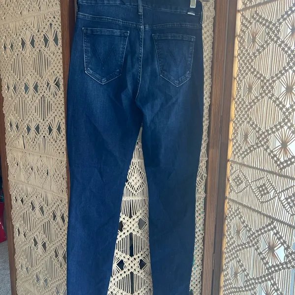 Mother High Waisted Looker Blue Jeans - Image 9