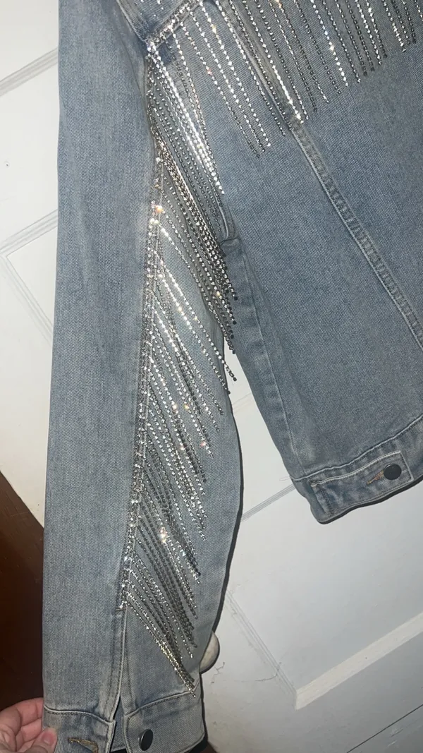 Savanna Jane denim jacket with rhinestone fringe - Image 5