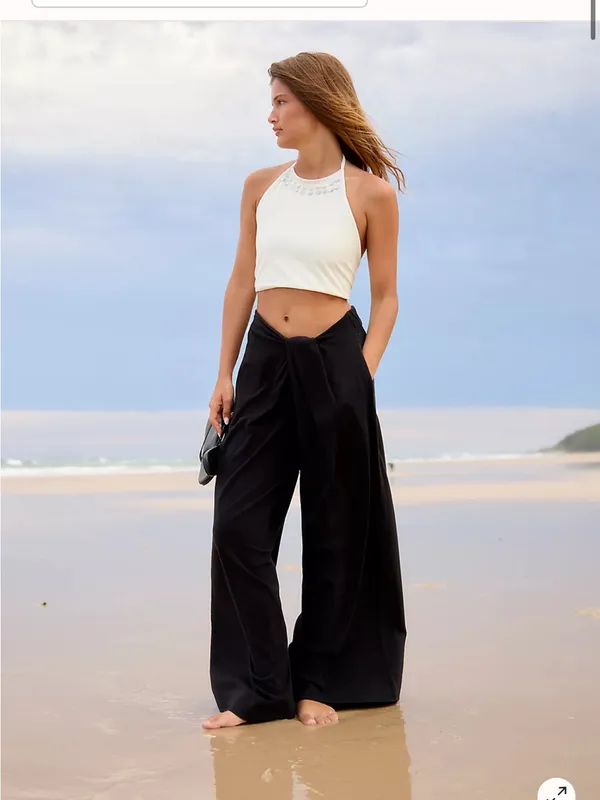 Free People Sarong wide pants in black NEW - Image 2