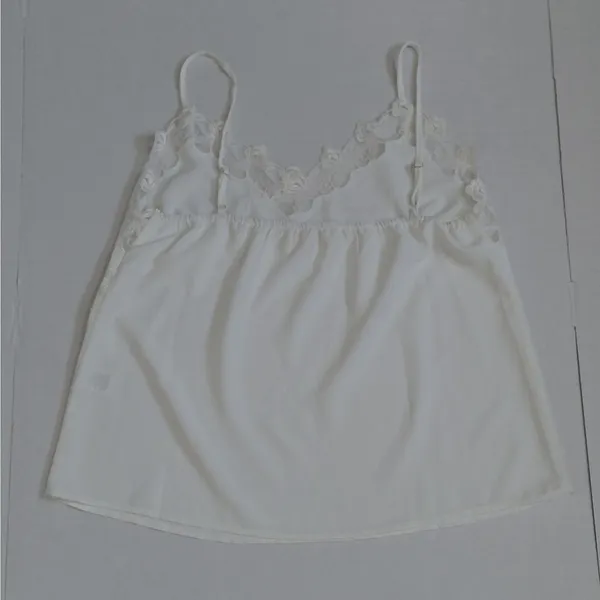 90s Revival Y2K Cami Babydoll Top Sz Small White Coquette Fairycore Tank entro - Image 5