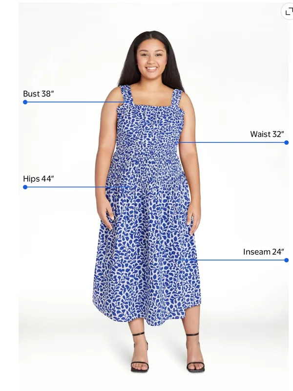 Gorgeous Time and Tru Women's Sleeveless Smocked Peasant Midi Dress XL NEW - Image 4