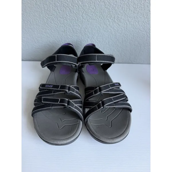 Teva Tirra Women's US 10 Black Gray Purple Sport Hiking Sandals 4266 - Image 5