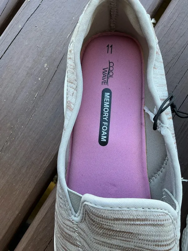 Memory Foam Slip-On Sneakers in Beige - Women's Casual Comfort - Image 5