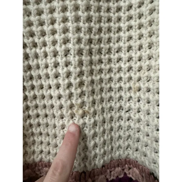 Handmade Crochet Cardigan Women Open Front Size S/M Chunky Acrylic Cottagecore Bohemian‎ - Image 11