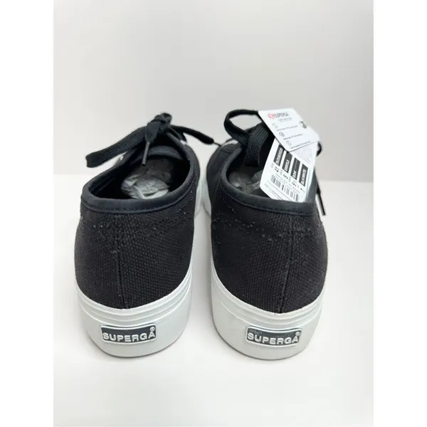 Superga Sneakers Classic Black Canvas Mens‎ Size 8 Lace Up Fashion Shoes NEW - Image 7