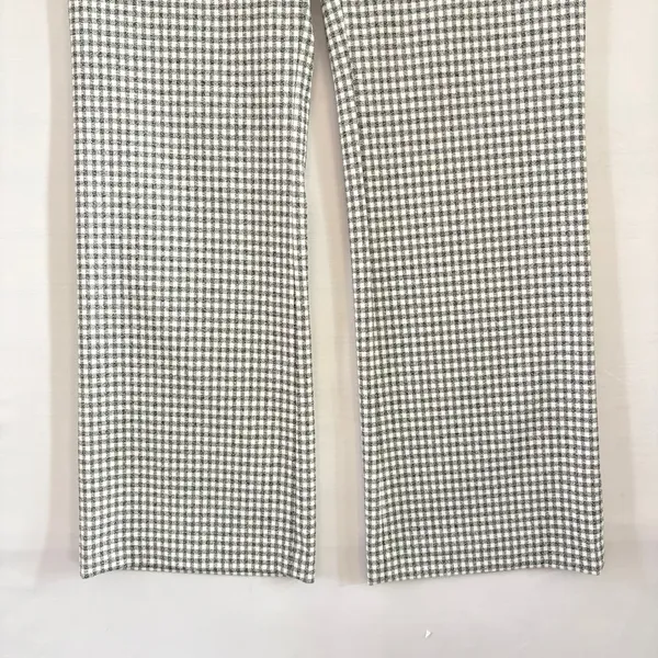 Wilfred Aritzia Gingham Wide Leg Trousers Black White‎ Checkered Side Zip Small - Image 9