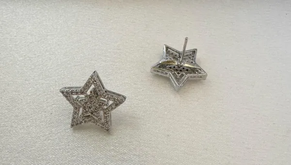 CZ Star Stud Earrings for Men Women Streetwear Punk Hip Hop Unisex Style - Image 4