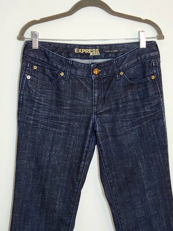 Express Dark Wash Stella Bootcut Jeans Size 6 Long - Image 2