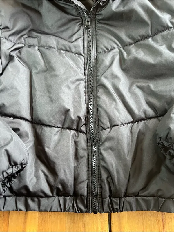 Wild Fable Black Cropped Puffer Jacket XS Bubble Coat - Image 5