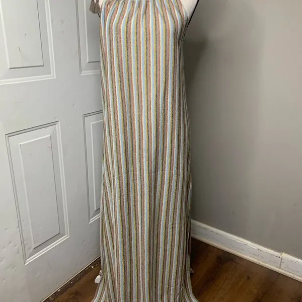 Zara striped metallic slit maxi‎ dress size small - Image 2